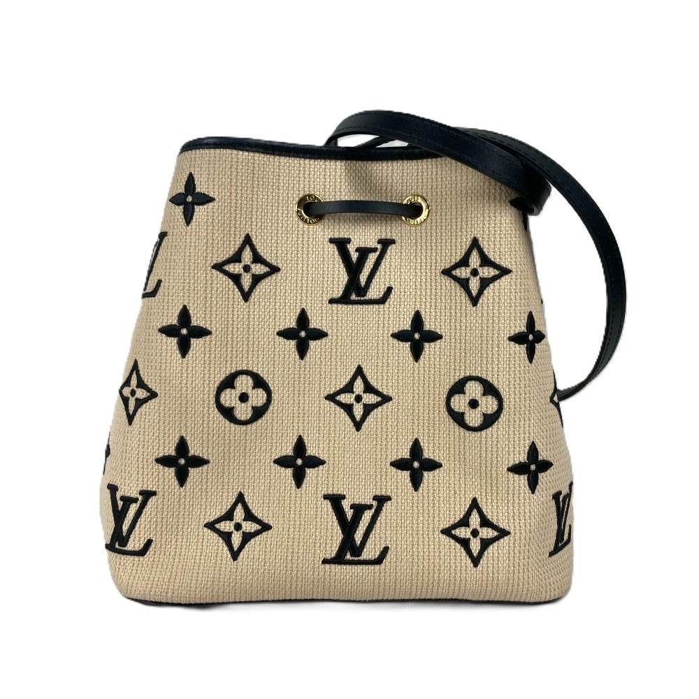LOUIS VUITTON Shoulder Bag Cotton, Leather black monogram visor pool Neo Noe MM