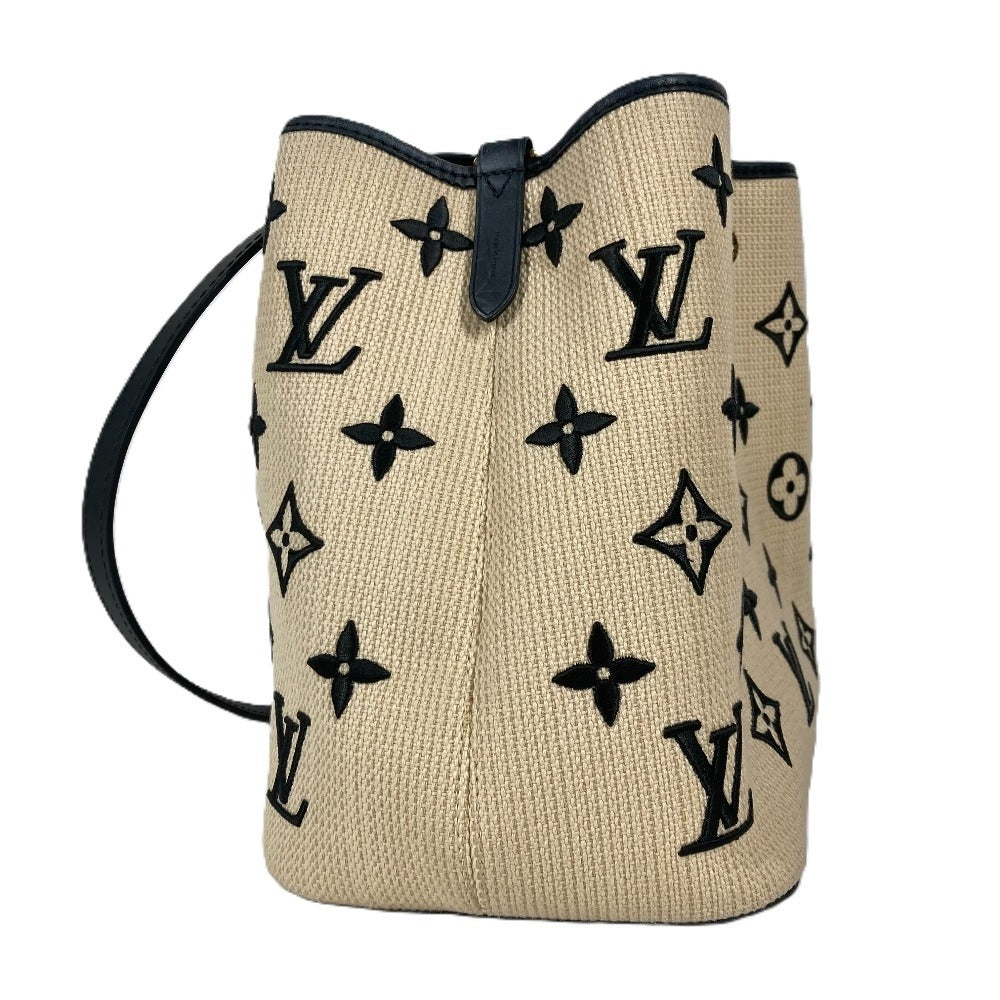 LOUIS VUITTON Shoulder Bag Cotton, Leather black monogram visor pool Neo Noe MM