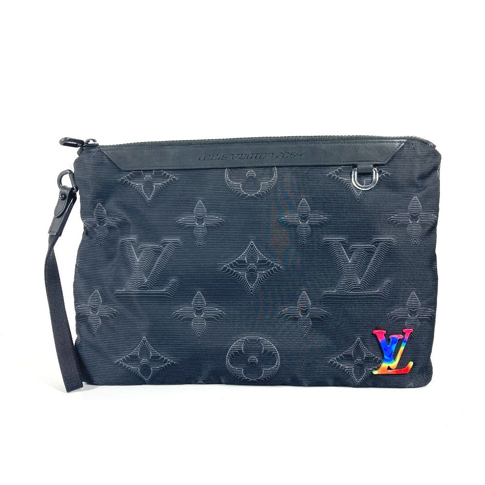 LOUIS VUITTON Clutch bag Nylon black Monogram Reversible A4 Pochette unisex(Unisex)