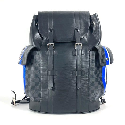 LOUIS VUITTON Backpack Epi Leather, Monogram Eclipse Canvas black Epi Monogram Eclipse Christopher PM