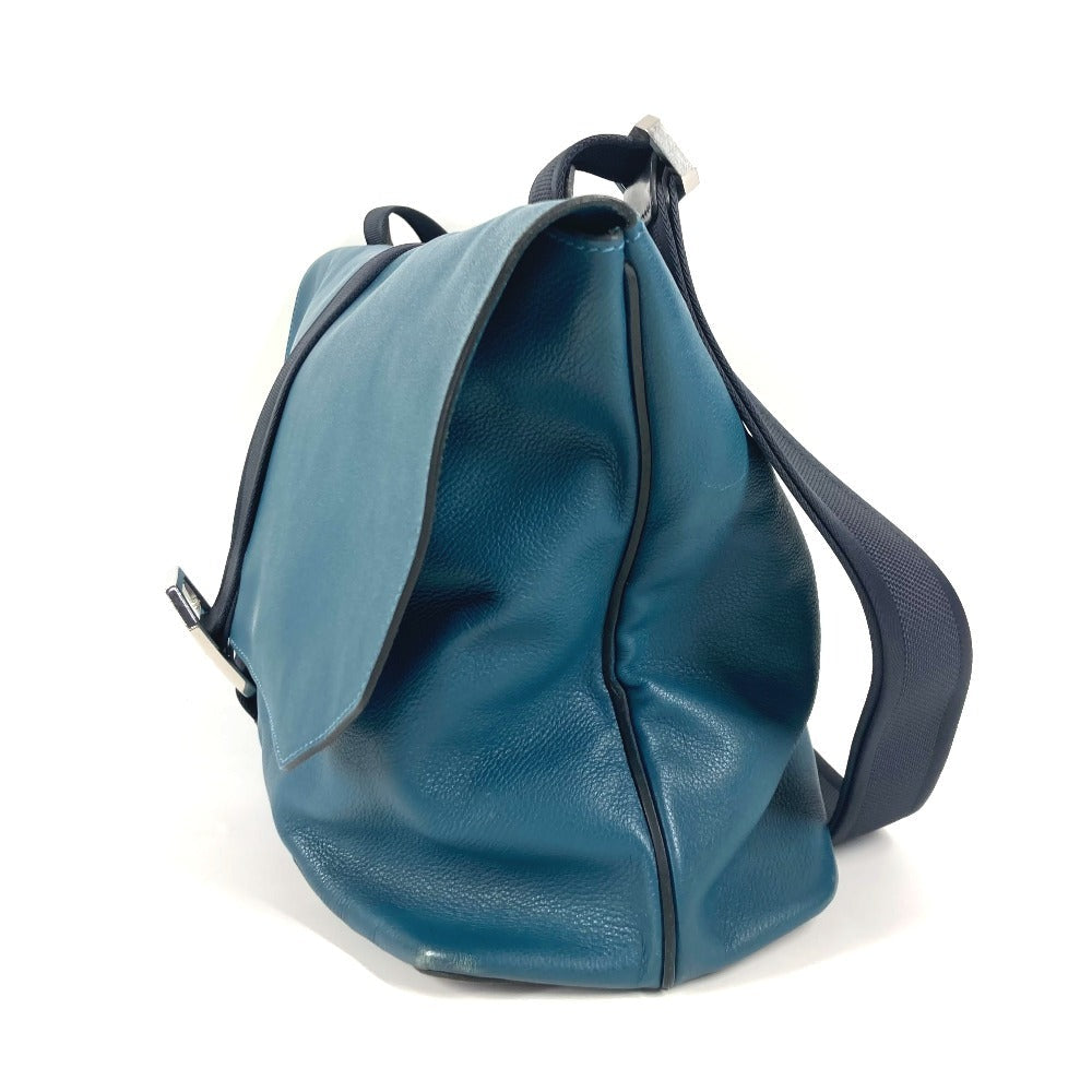 HERMES Shoulder Bag leather Blue type flap City slide