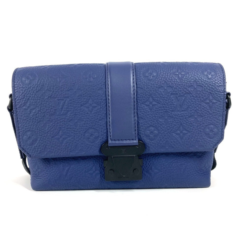 LOUIS VUITTON Shoulder Bag Taurillon Clemence Leather blue Monogram emboss S Cape Messenger unisex(Unisex)