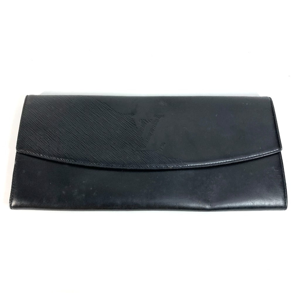 LOUIS VUITTON Clutch bag leather black Opera line Mycenae