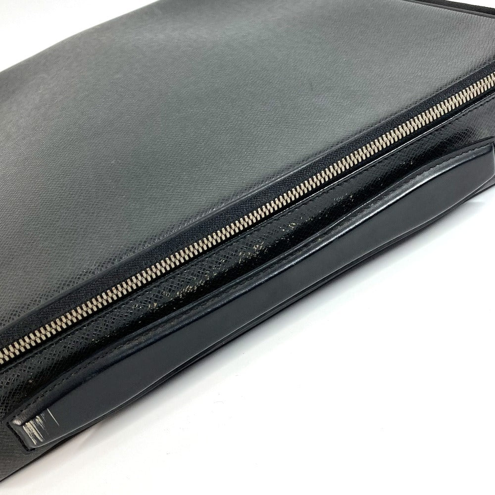LOUIS VUITTON Handbag Taiga Leather black Taiga Porto Ordinatur Odessa Computer Case Women