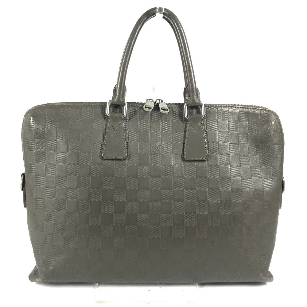LOUIS VUITTON Business bag Damier Anfini Leather gray Damier Anfini Porto de Cumanjour PDJ