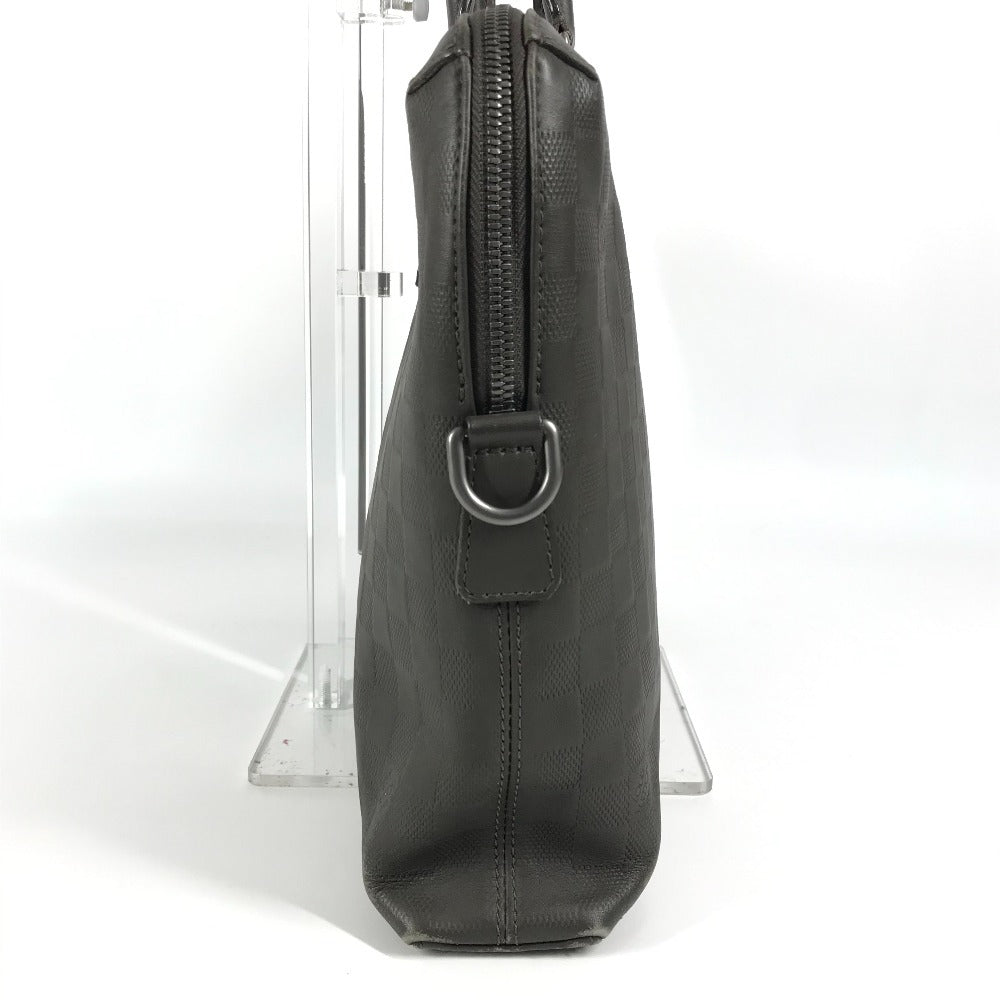LOUIS VUITTON Business bag Damier Anfini Leather gray Damier Anfini Porto de Cumanjour PDJ