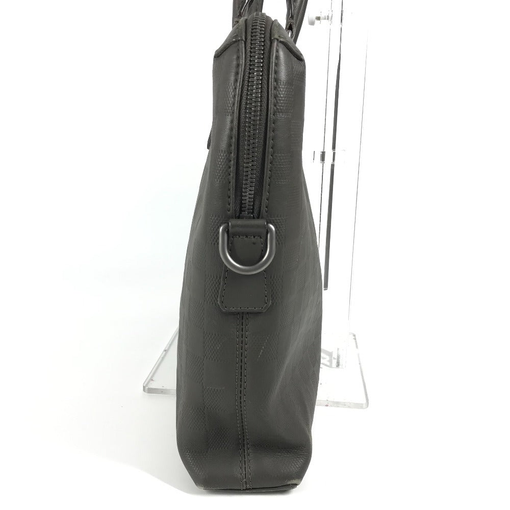 LOUIS VUITTON Business bag Damier Anfini Leather gray Damier Anfini Porto de Cumanjour PDJ