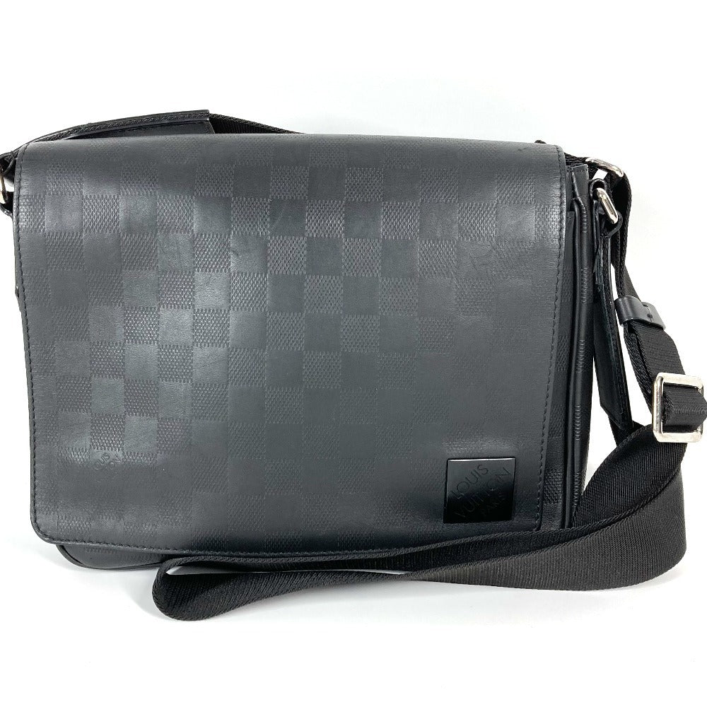 LOUIS VUITTON Shoulder Bag Damier Anfini Leather black Damier Anfini District PM NV3