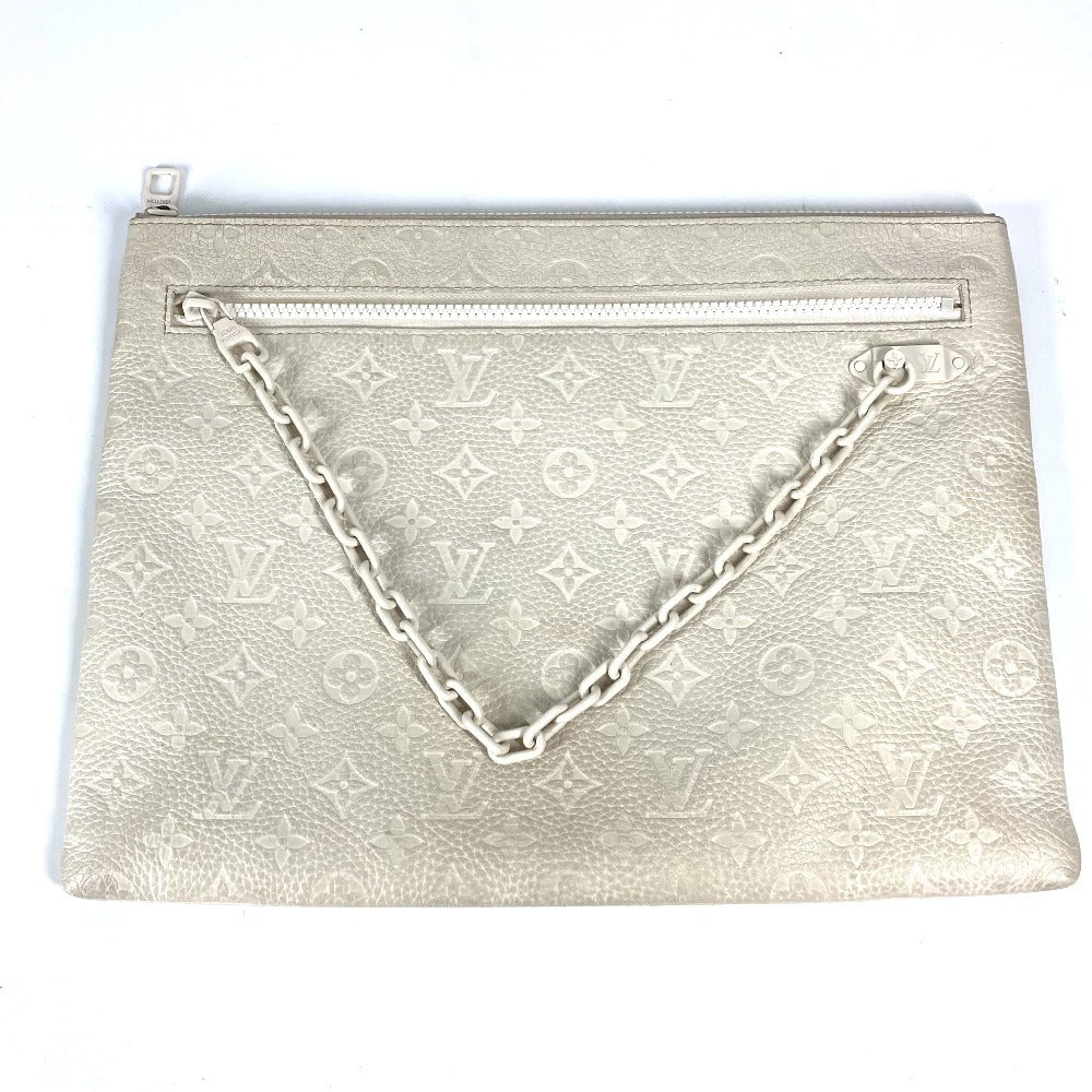 LOUIS VUITTON Clutch bag Taurillon Clemence Leather white Taurillon Clemence Monogram Pochette A4