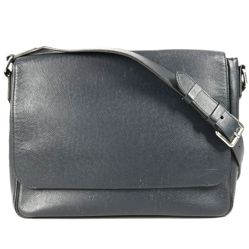 LOUIS VUITTON Shoulder Bag Taiga Leather Navy Taiga Roman MM