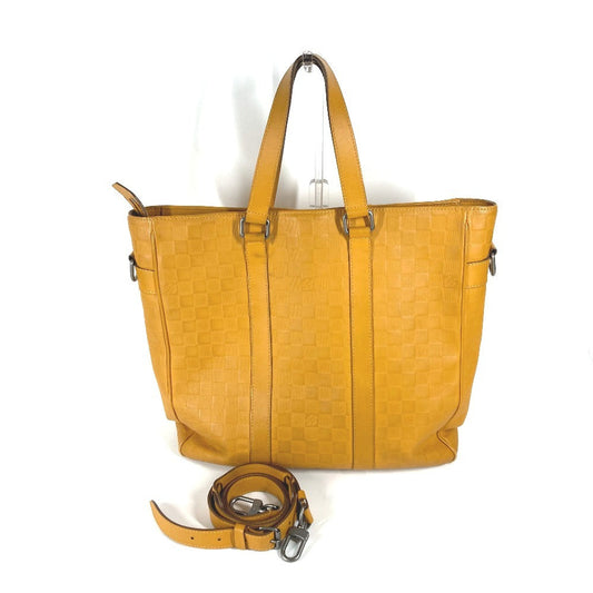 LOUIS VUITTON Tote Bag Damier Anfini Leather yellow Damier Anfini Tadao