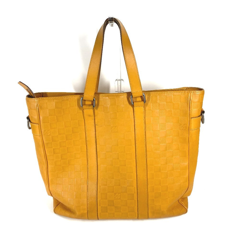 LOUIS VUITTON Tote Bag Damier Anfini Leather yellow Damier Anfini Tadao