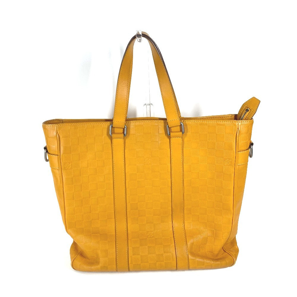 LOUIS VUITTON Tote Bag Damier Anfini Leather yellow Damier Anfini Tadao