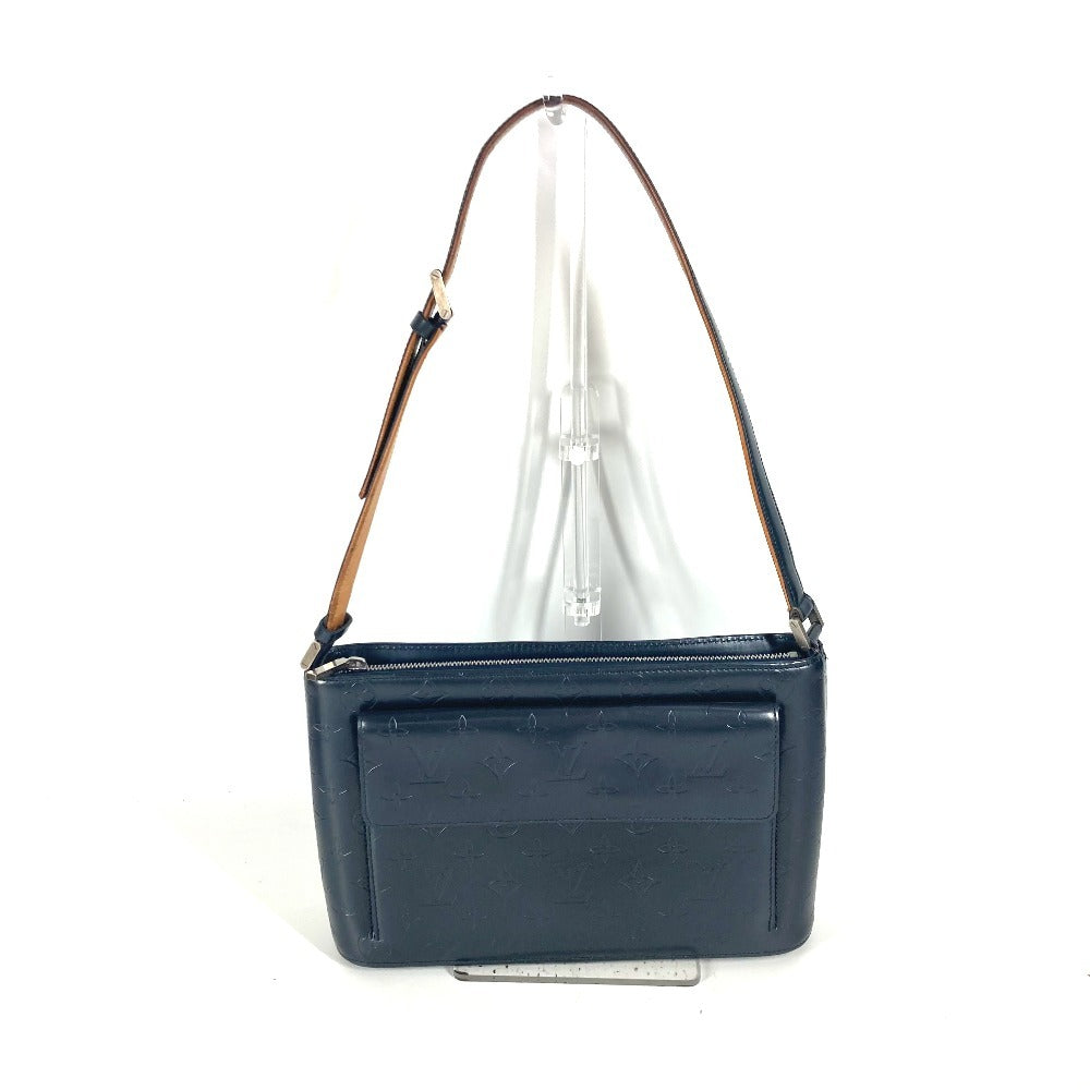 LOUIS VUITTON Shoulder Bag Monogram mat leather blue Monogram mat Alston