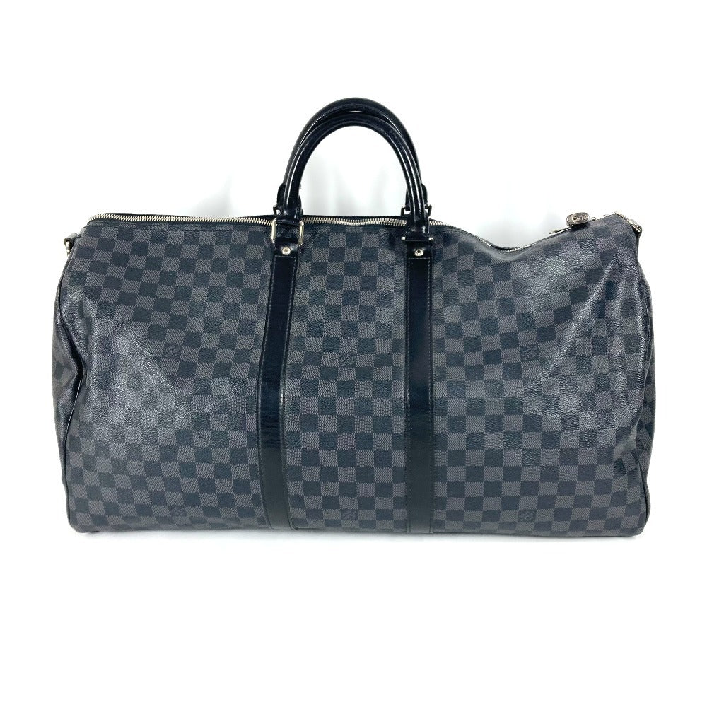 LOUIS VUITTON Boston Duffel bag Damier Grafitto Canvas black Damier Grafitte Keepall bandouliere55