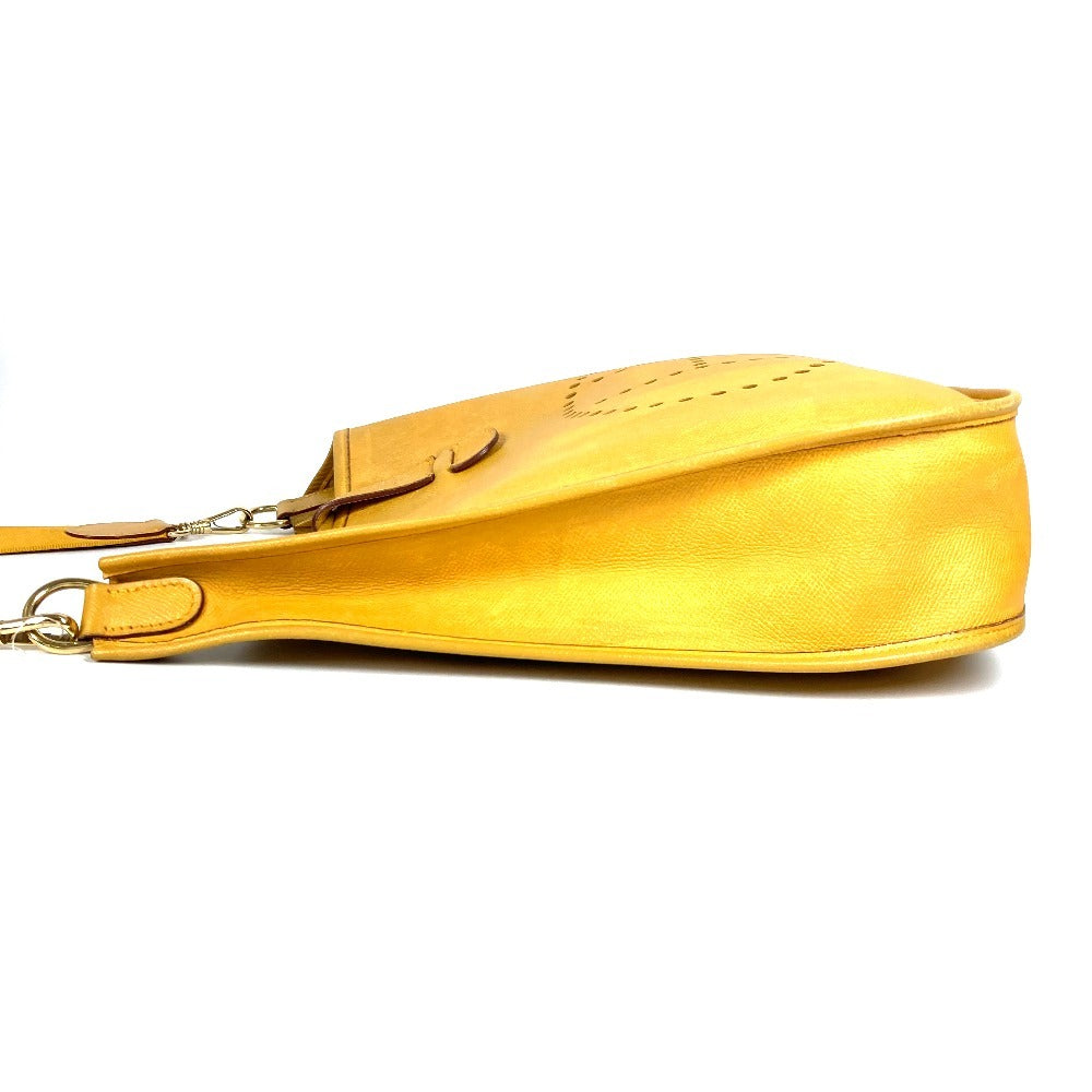 HERMES Shoulder Bag leather yellow Evelyn 1 GM Evelyn GM
