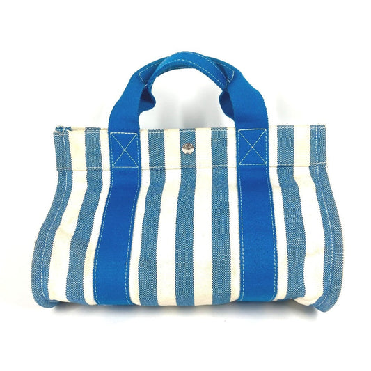 HERMES Handbag canvas blue Tote Bag Cannes PM