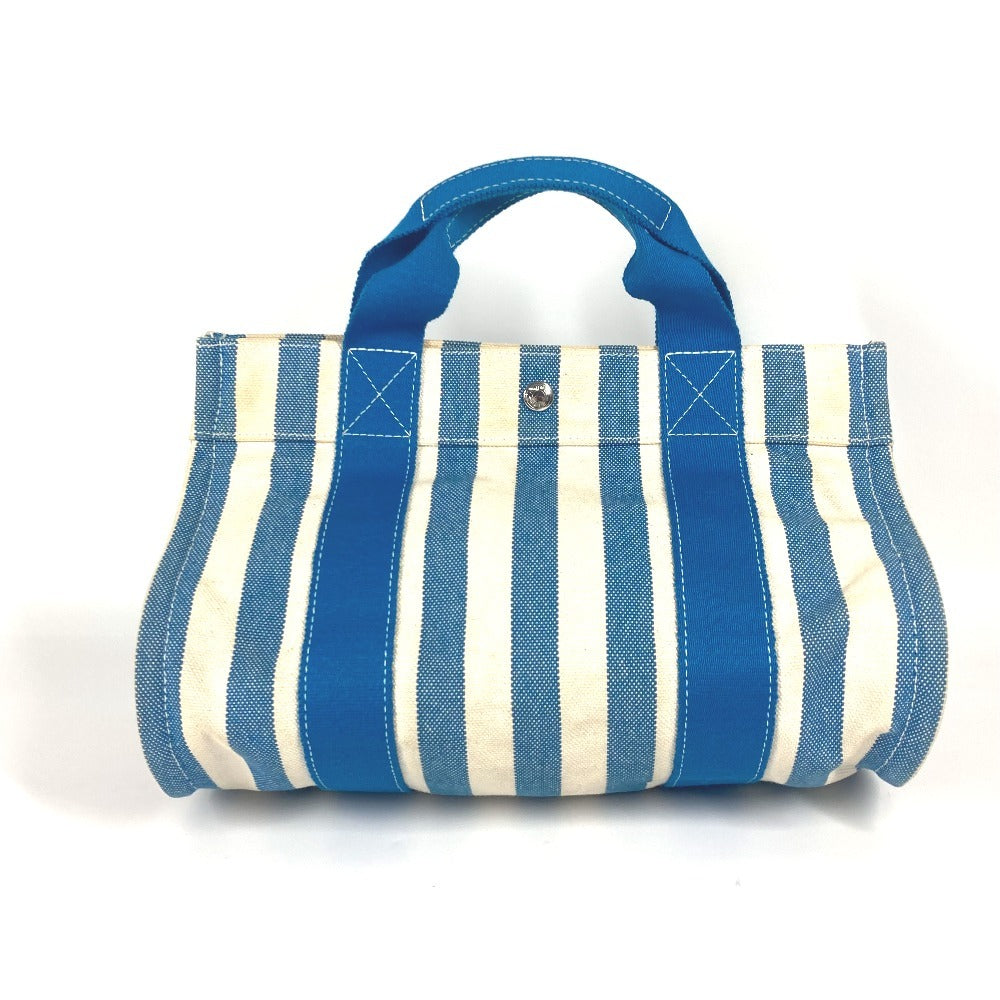 HERMES Handbag canvas blue Tote Bag Cannes PM