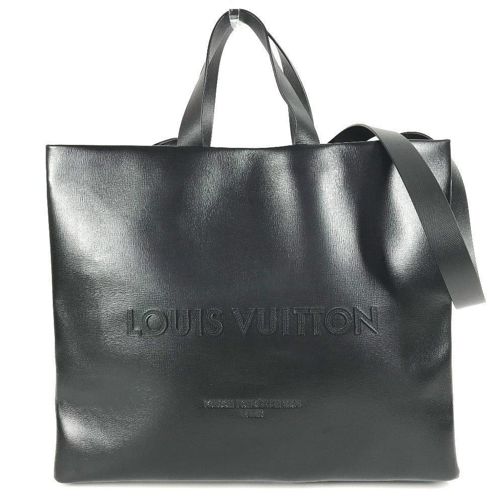 LOUIS VUITTON Tote Bag , Cowhide leather black LV Packaging Shopper Tote MM