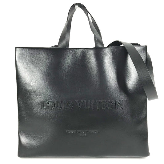 LOUIS VUITTON Tote Bag , Cowhide leather black LV Packaging Shopper Tote MM