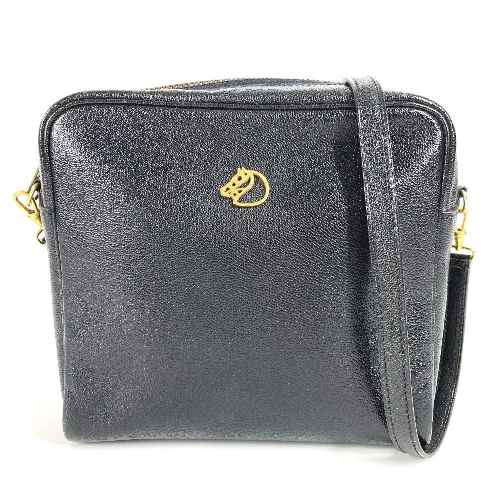 HERMES Shoulder Bag leather black Jockey Horse Cheval