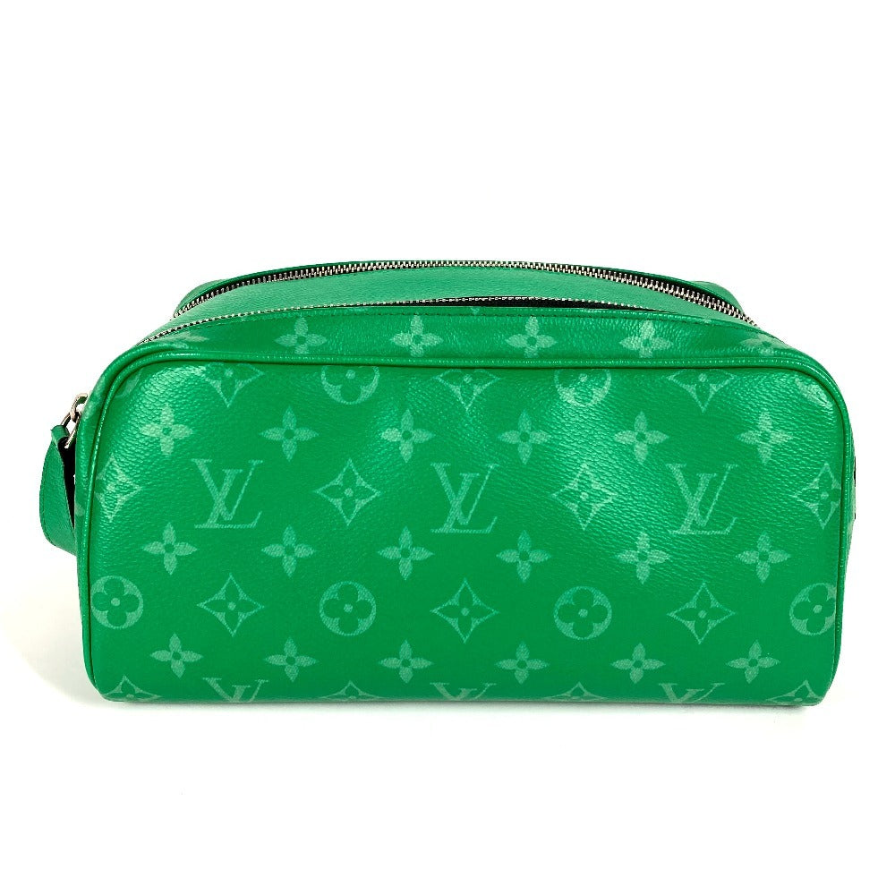 LOUIS VUITTON business bag Taiga Leather, Monogram Canvas green Taigalama Dop kit