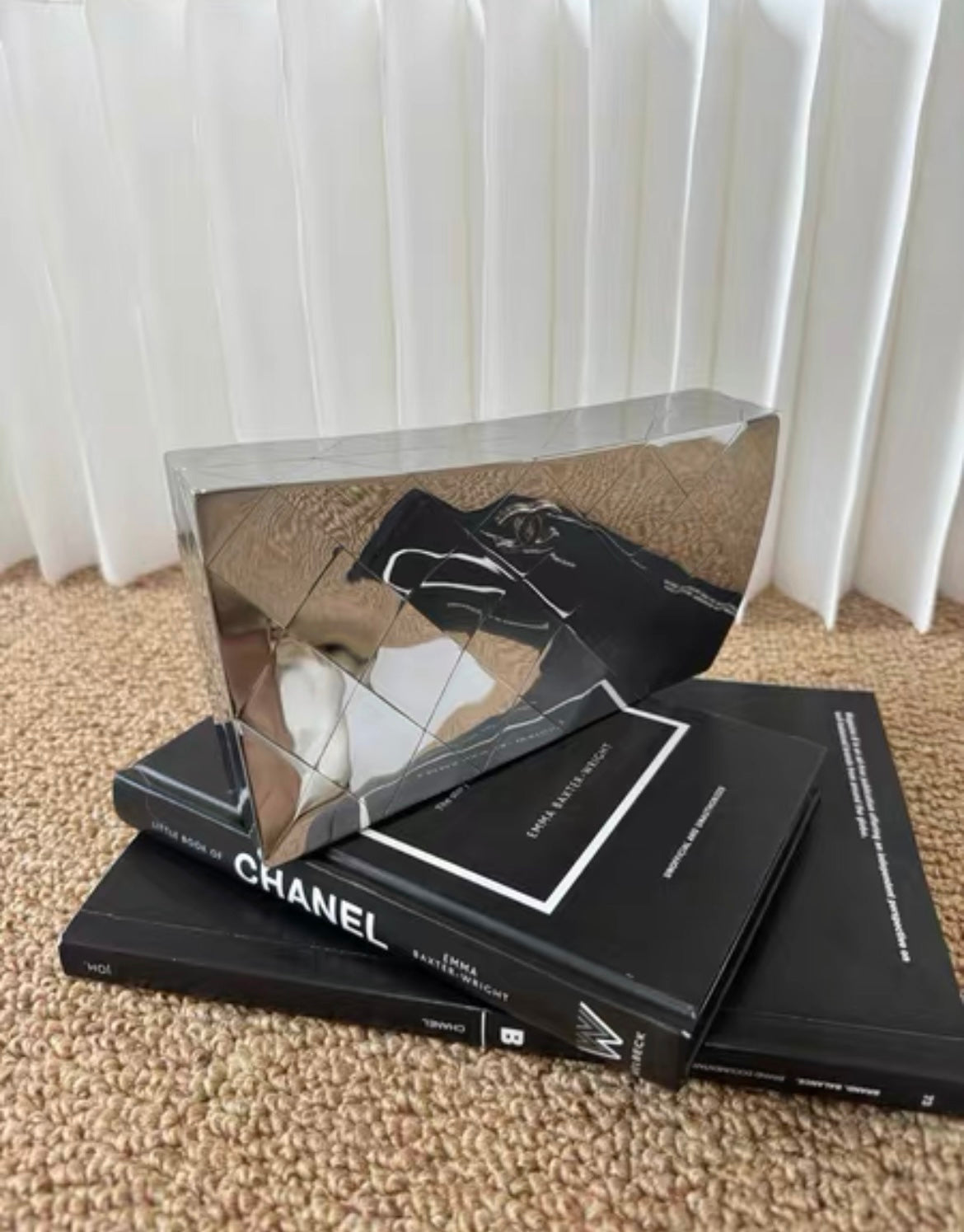 Chanel Silver Metal Chic Twisted Mirror Paris-Bombay MinaudiÃ¨re Clutch Silver Hardware, 2012