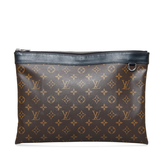 LOUIS VUITTON Monogram Macassar Discovery Pochette GM Clutch Bag