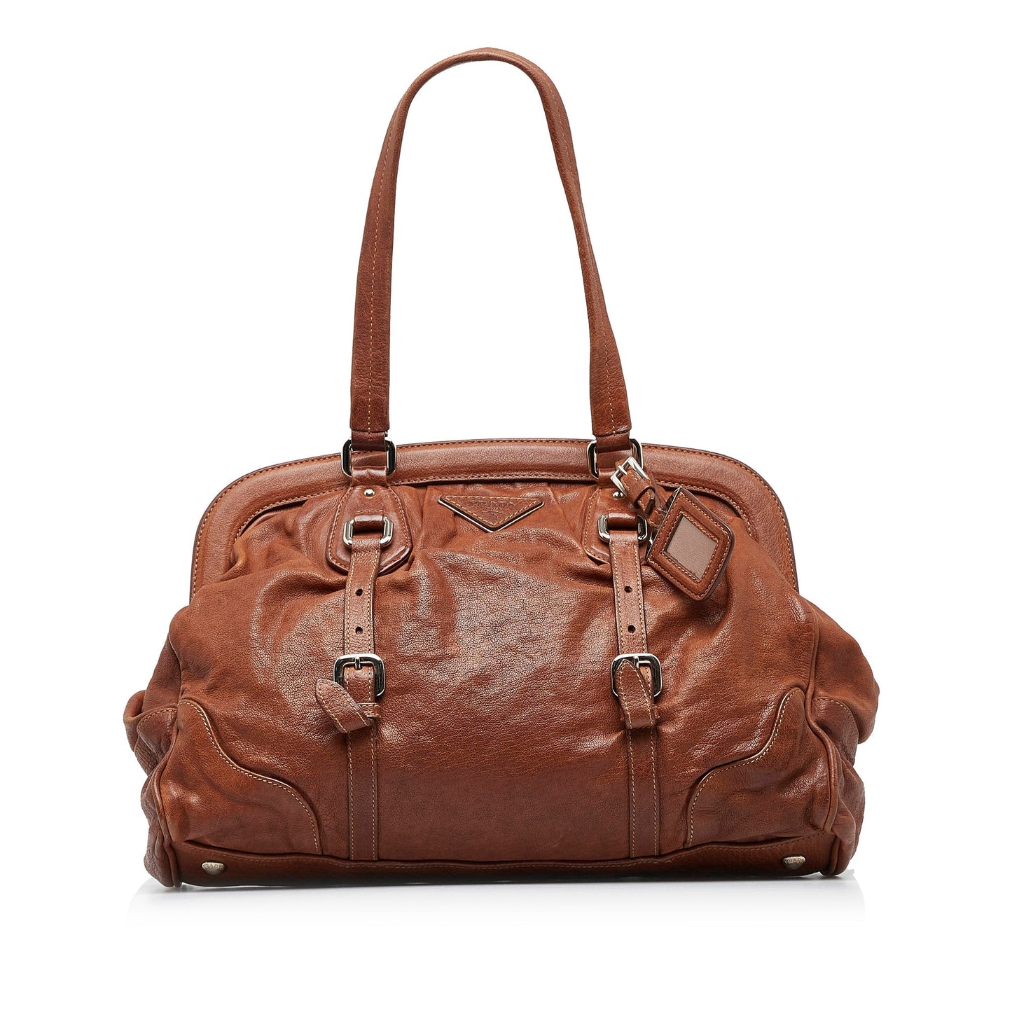 Prada Frame Leather Tote Bag
