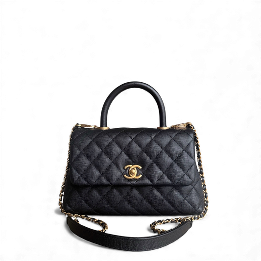 Chanel Coco Handle Small - Caviar Quilted Black Gold Hardware Series 24