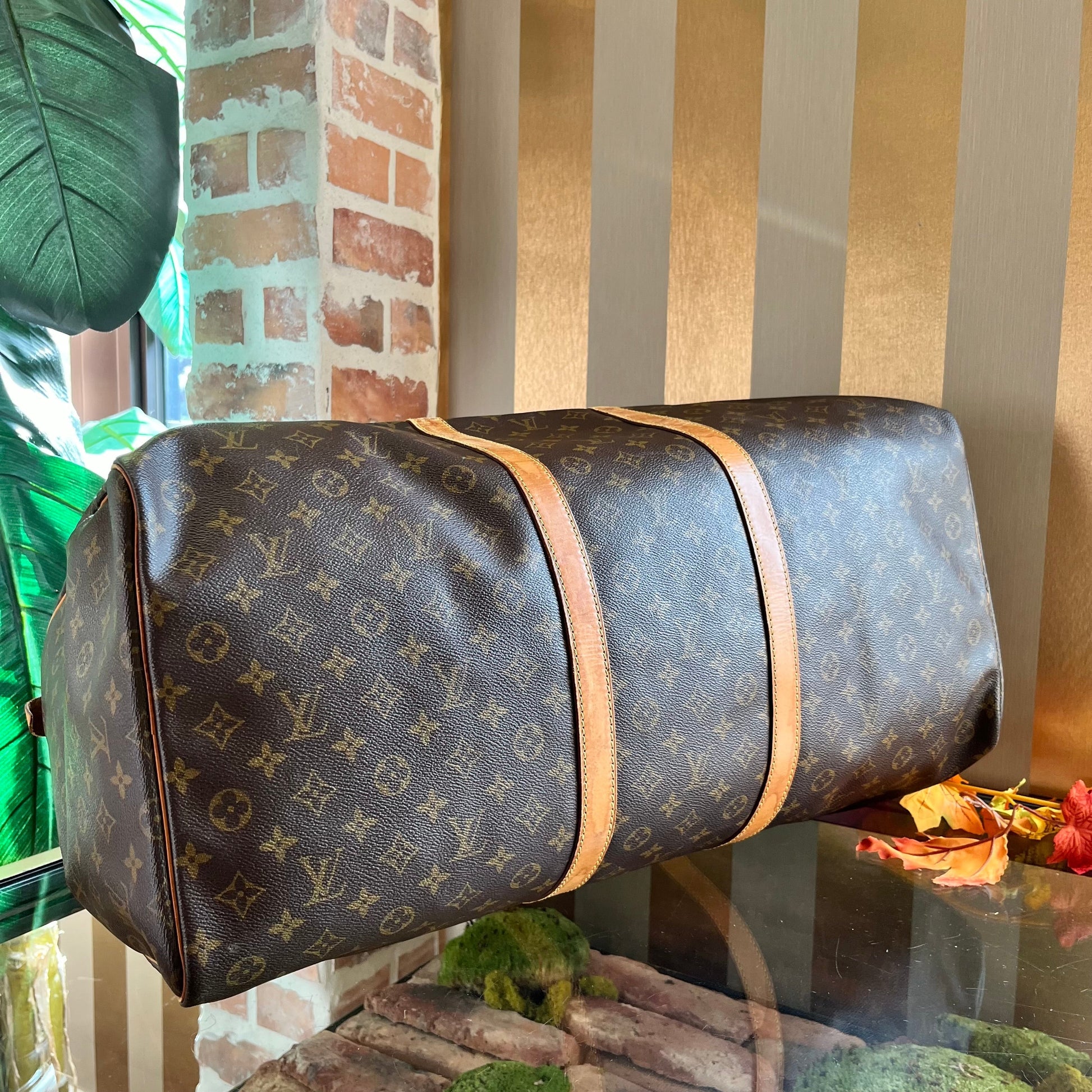 LOUIS VUITTON Keepall 60 Brown Monogram Canvas Duffle Bag