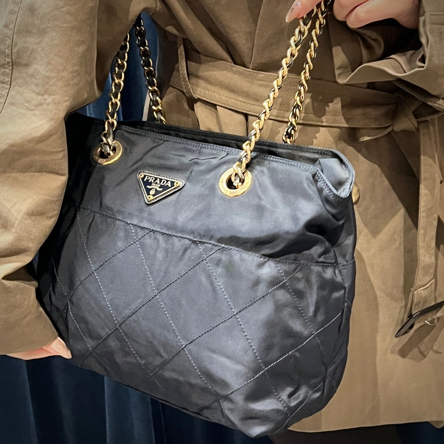 Prada Nylon Quilting Chain Bag TWS