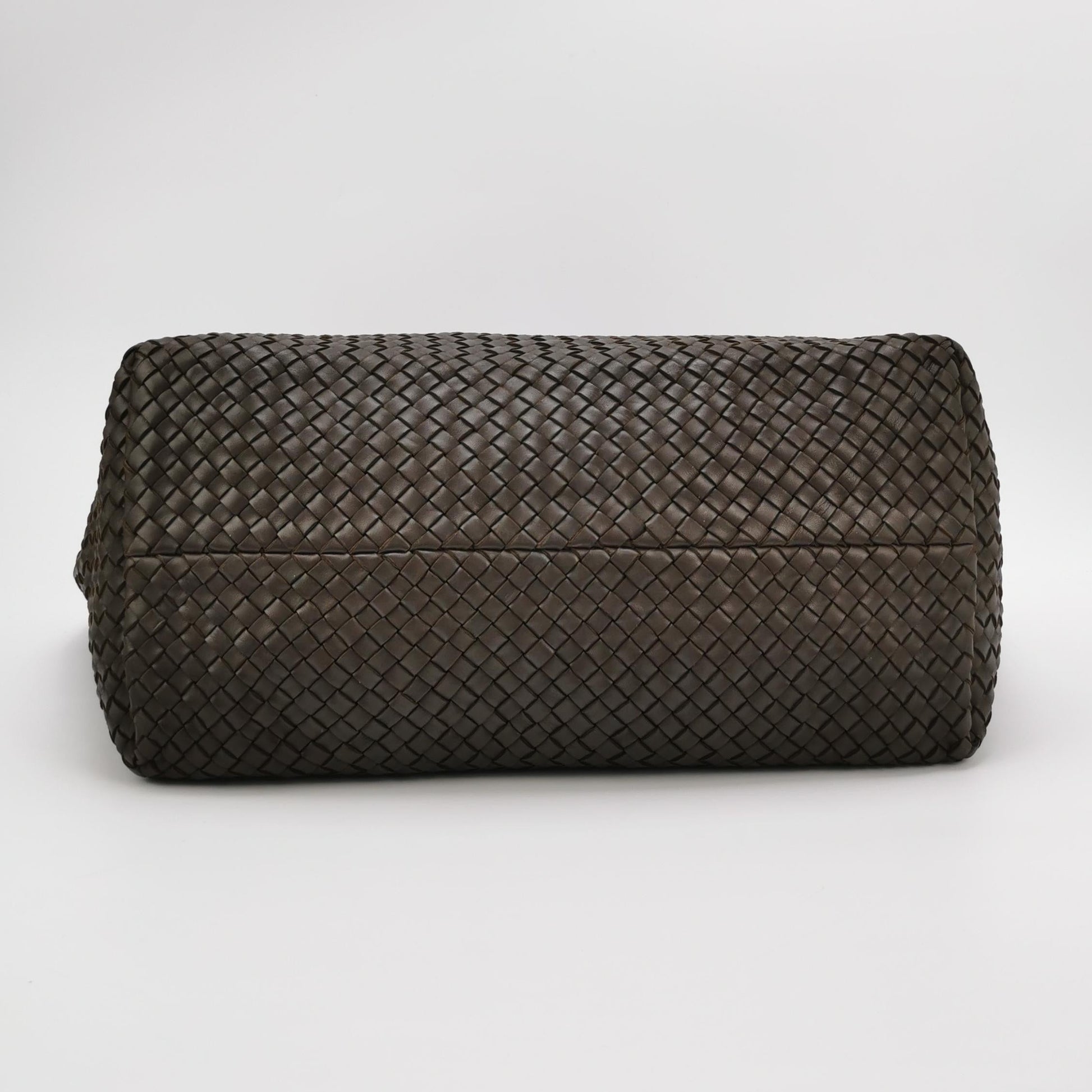 Bottega Veneta Cabat Tote Intreccio Leather Dark Chocolate Brown 45cm