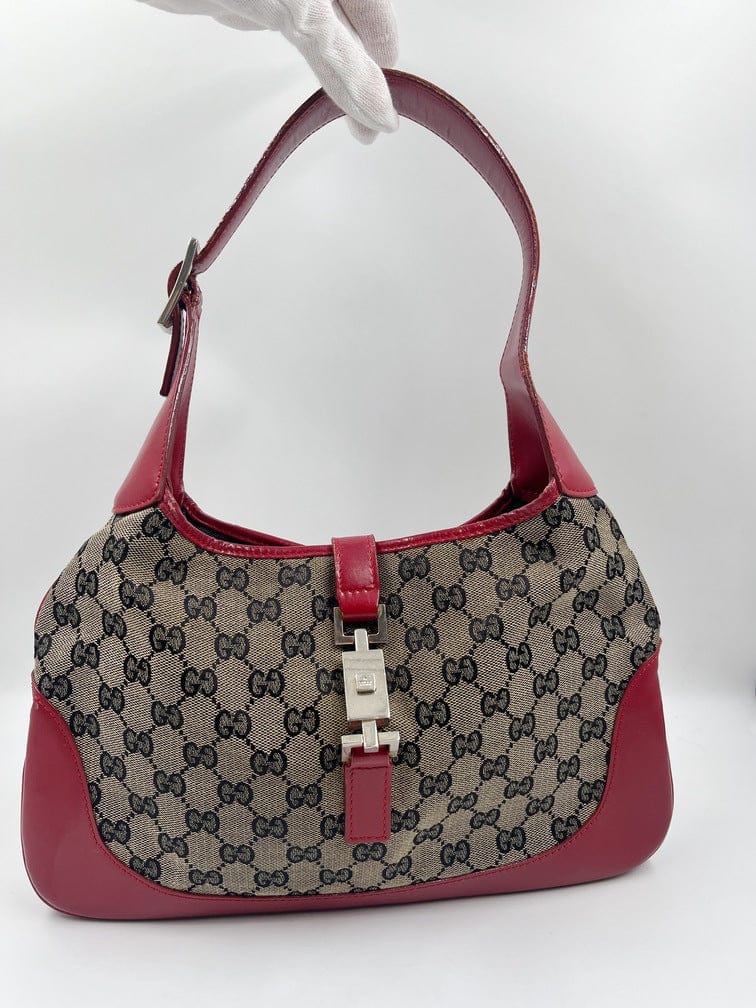 Gucci Jackie Leather Canvas Shoulder Bag Style 6