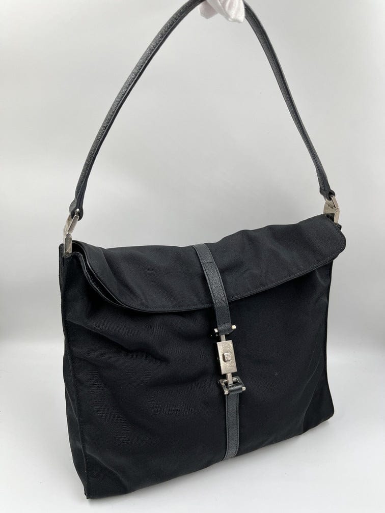 Gucci Leather Nylon Shoulder Bag Style 4