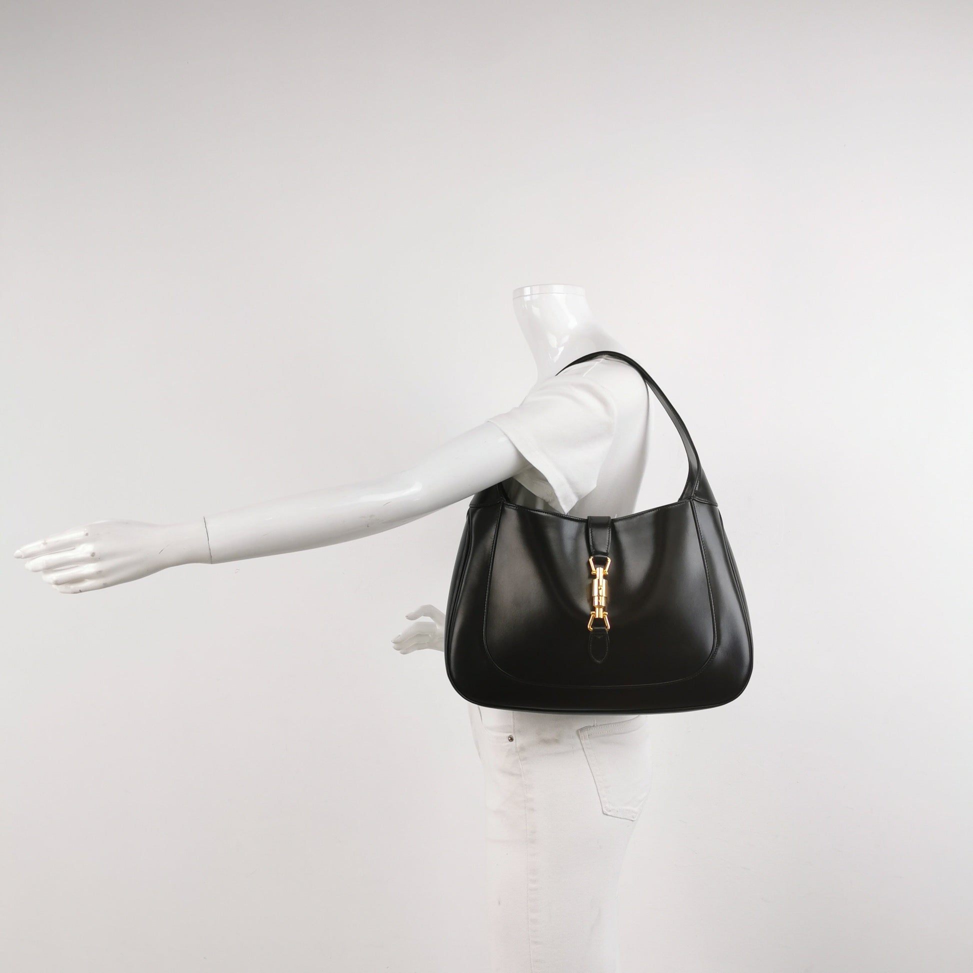 Gucci Jackie 1961 Medium Black Leather Bag No Strap