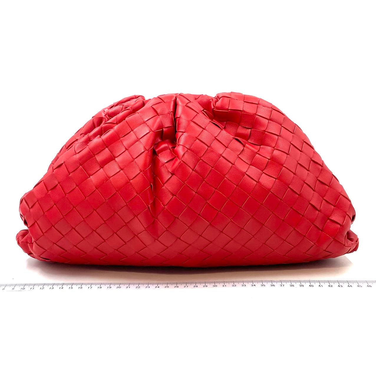 Bottega Veneta Pouch Large Intrecciato Leather Clutch Red