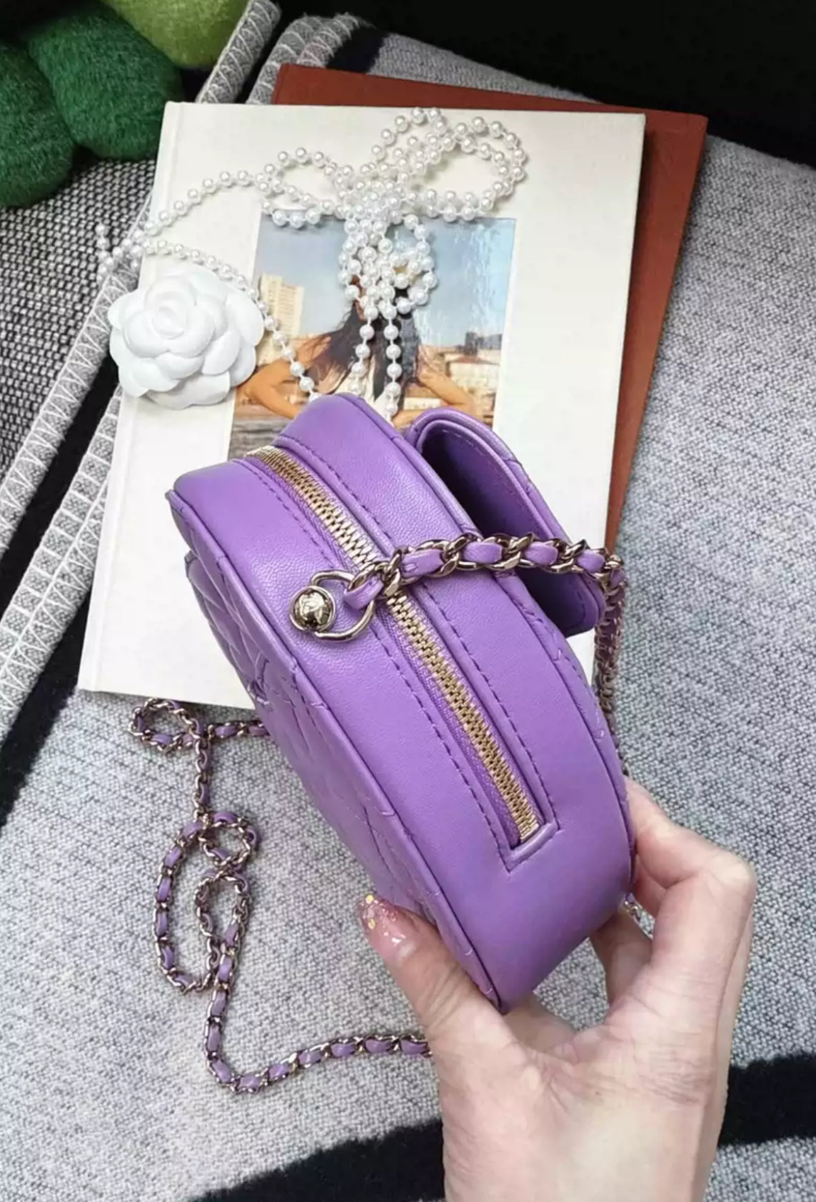 Chanel 22S Purple Heart Bag large