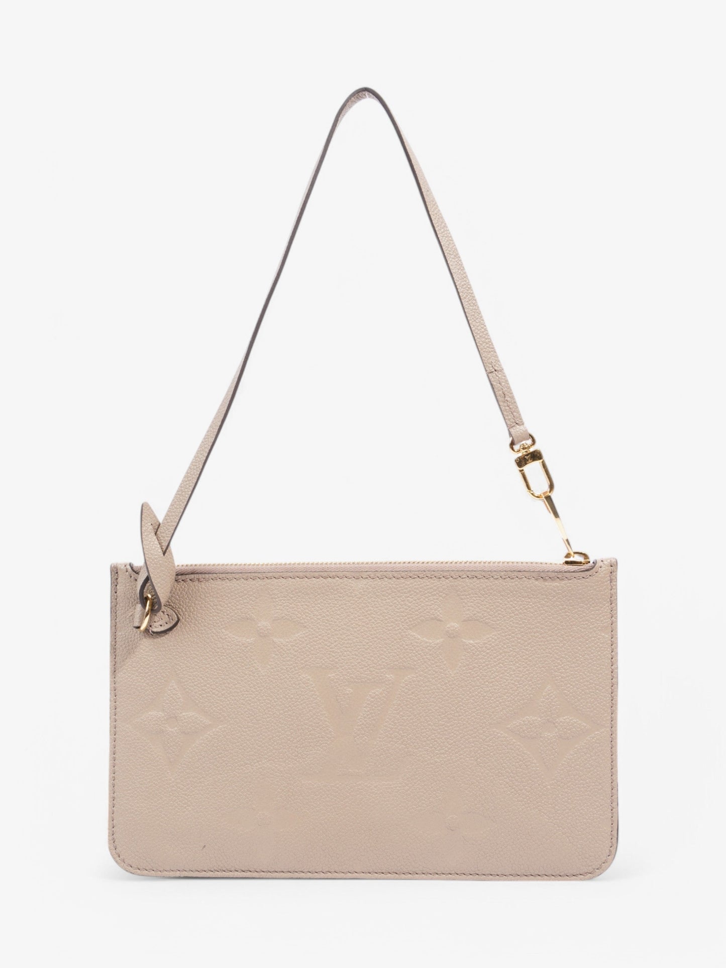  Louis Vuitton Neverful Pochette Taupe / Monogram Empriente Empreinte Leather