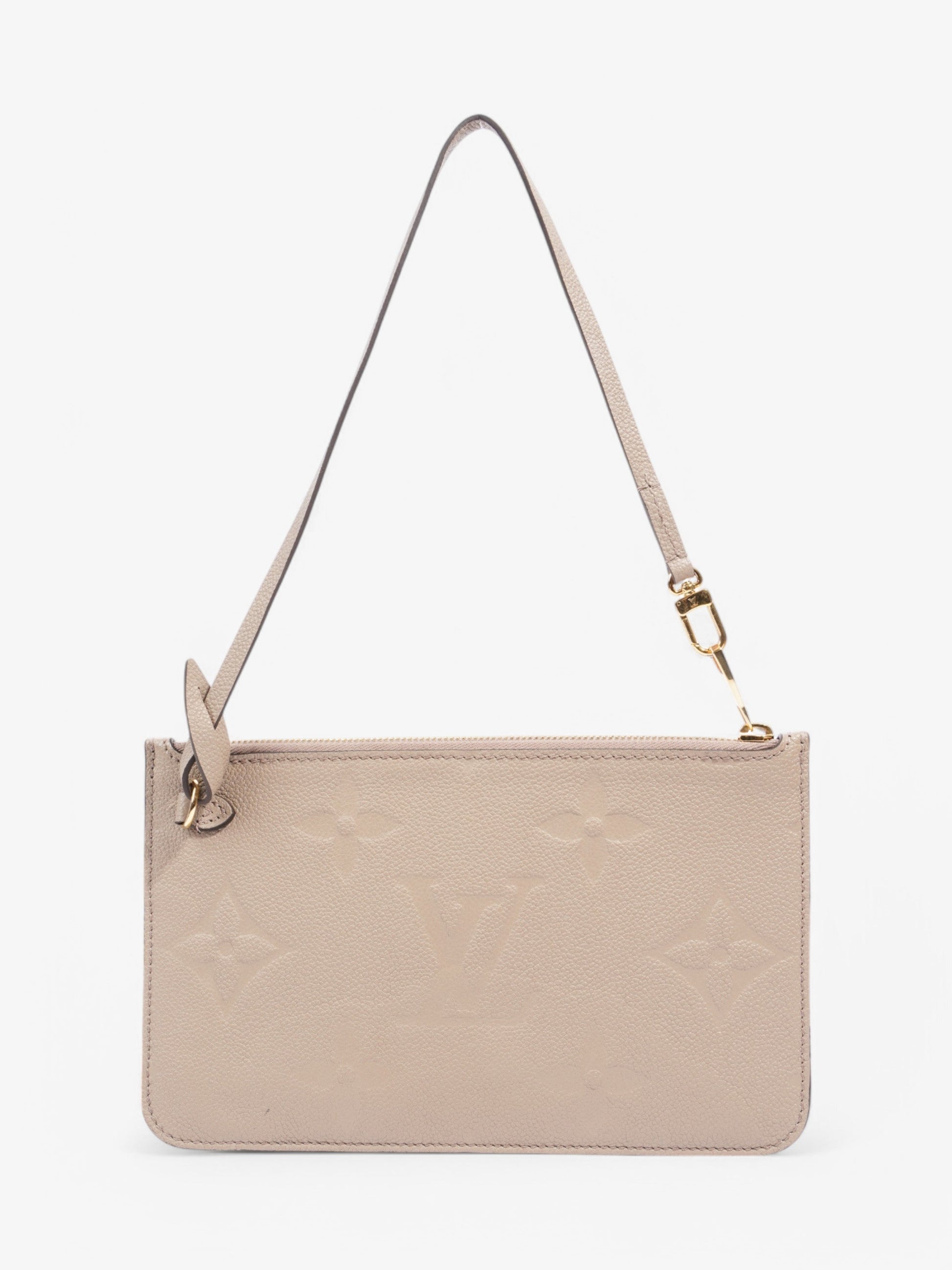 Louis Vuitton Neverful Pochette Taupe / Monogram Empriente Empreinte Leather