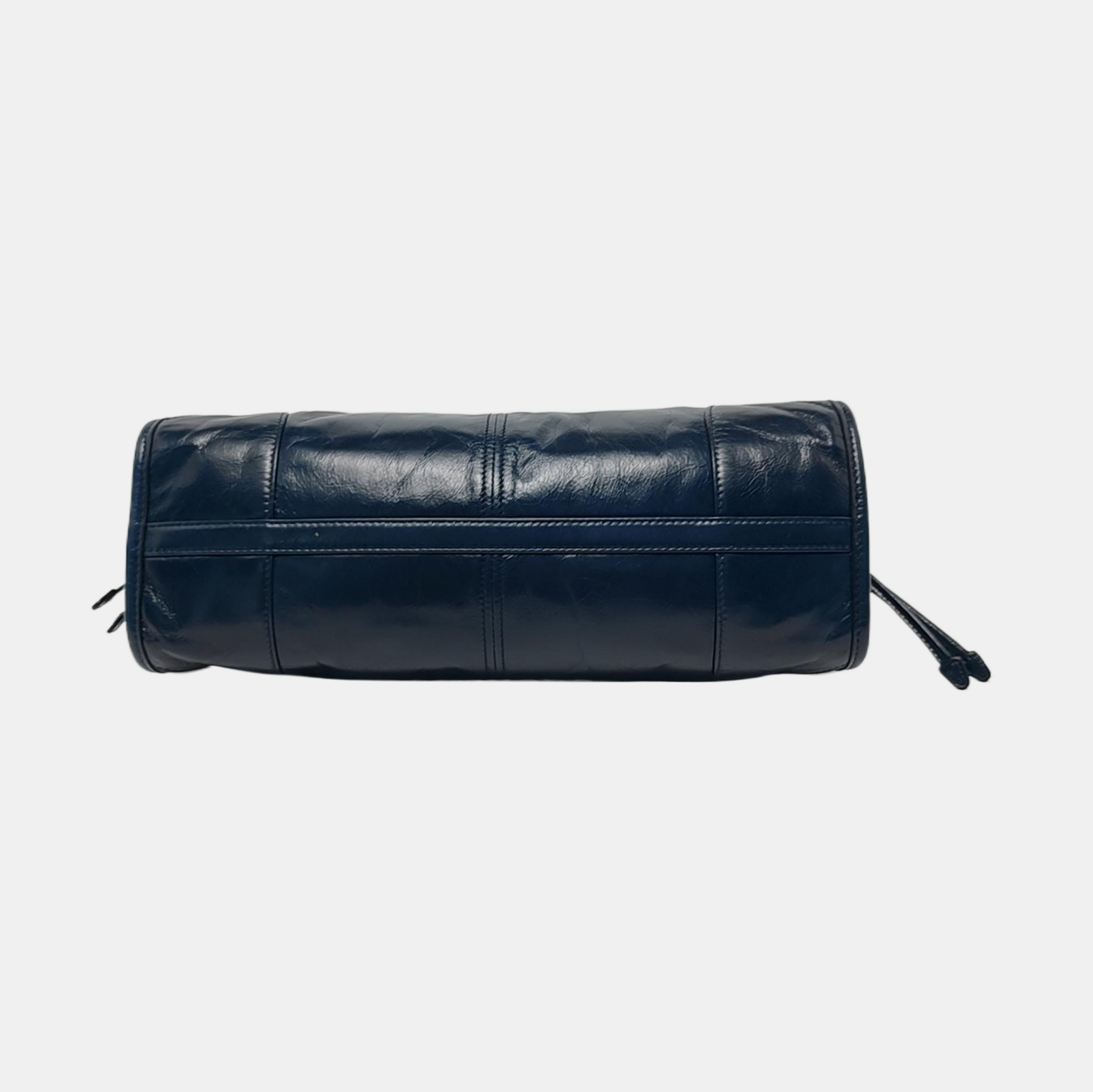 Prada Bonnie Medium Soft Lux Navy Shiny Calfskin Leather Shoulder Bag