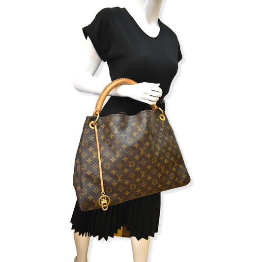 Louis Vuitton Artsy MM Monogram Canvas Hobo Bag Brown