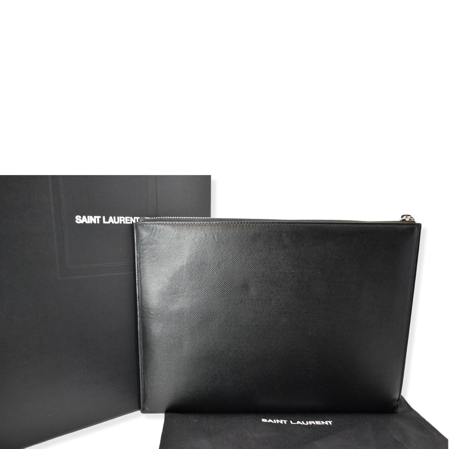 Saint Laurent Grain Leather Pouch Black