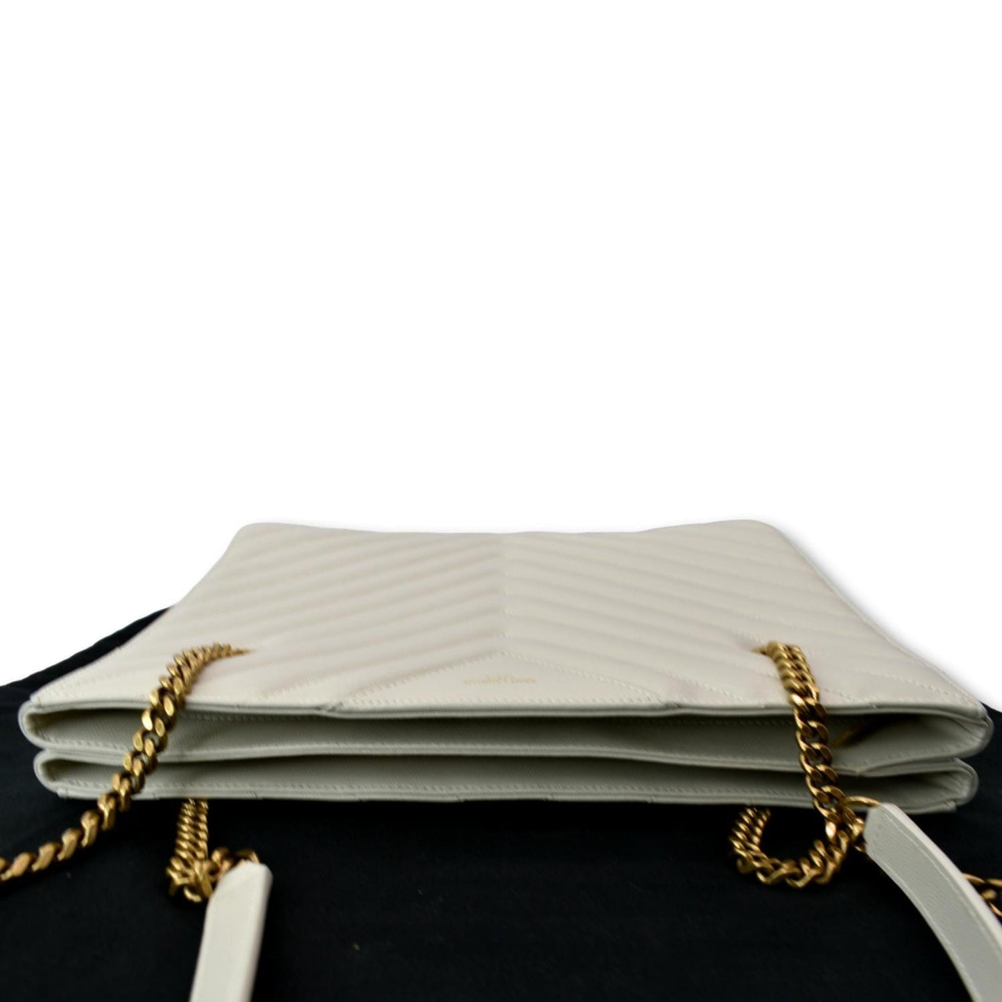 SAINT LAURENT Tribeca Medium Leather Shoulder Bag White
