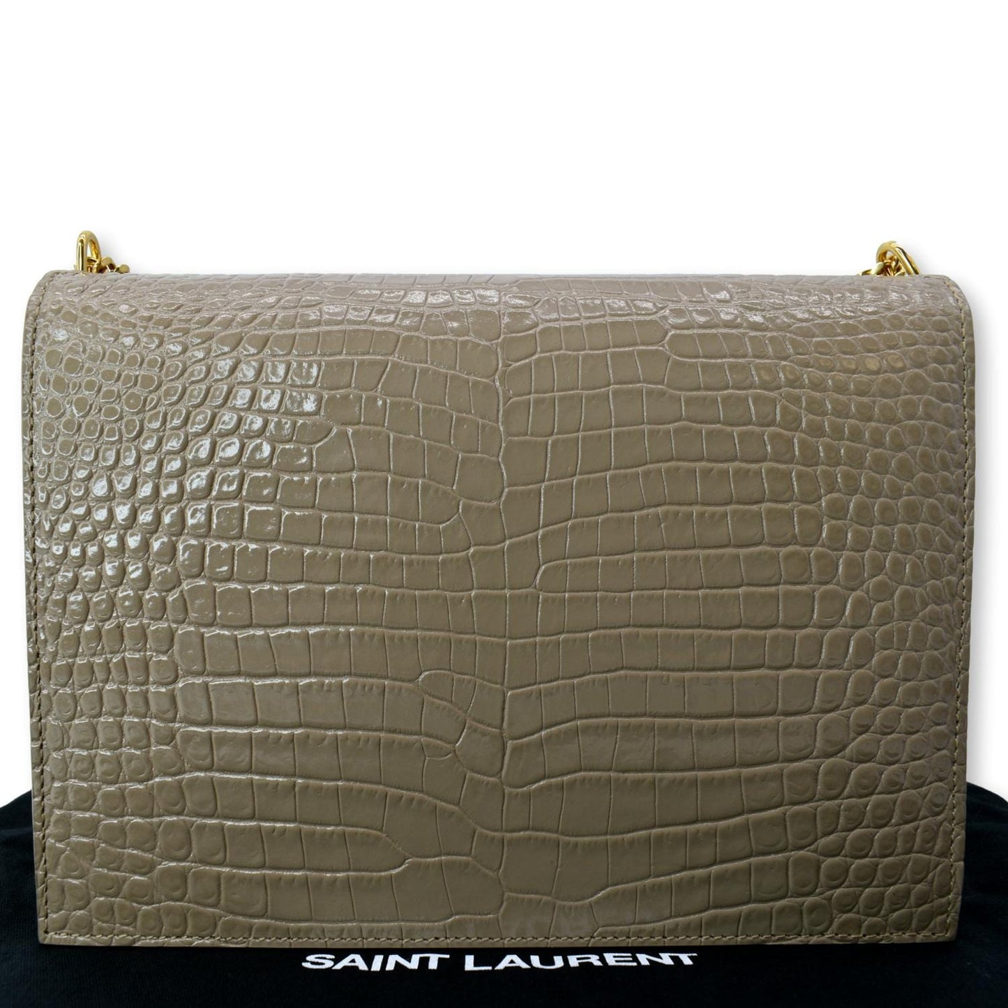 SAINT LAURENT Cassandra Top Handle Embossed Shoulder Bag Beige