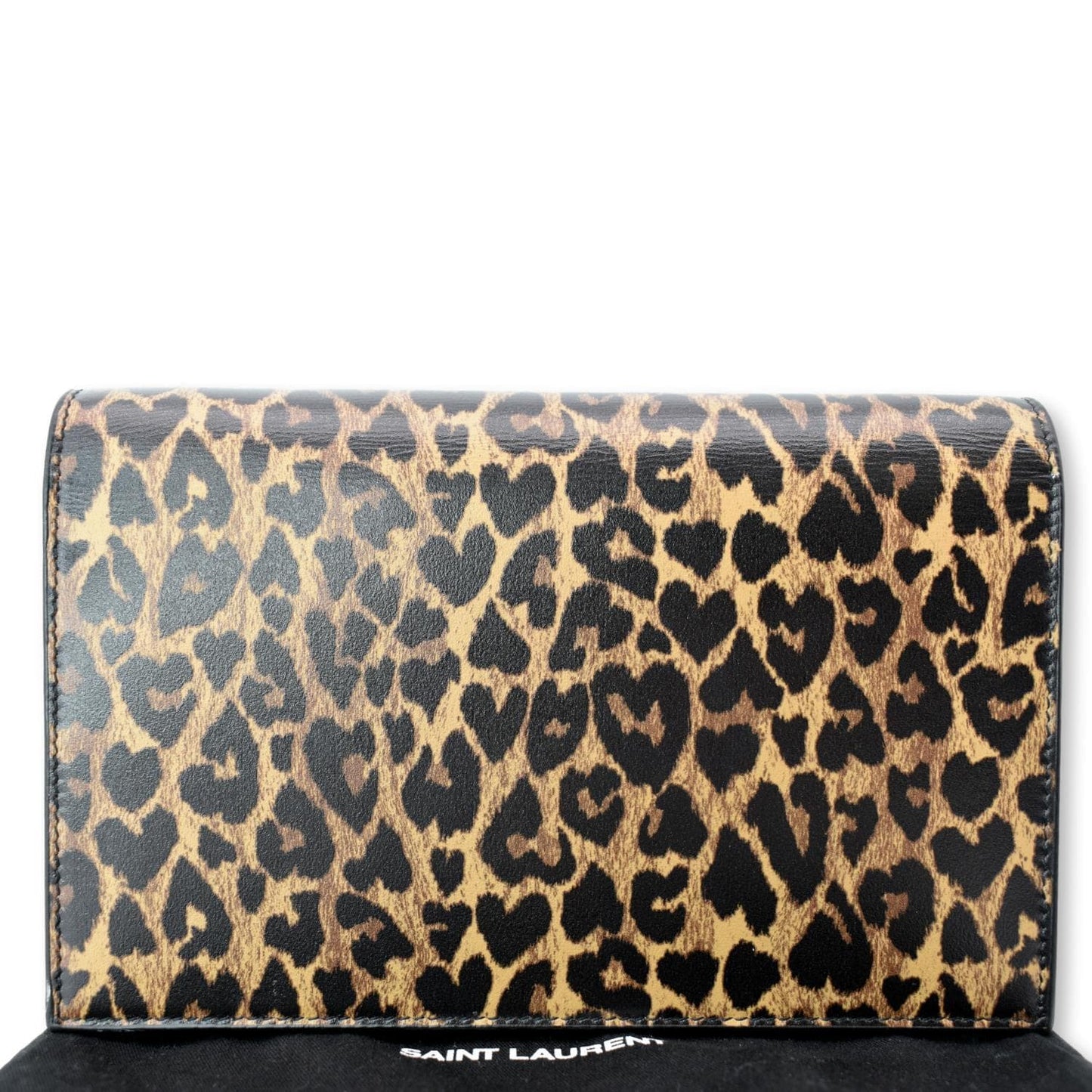 SAINT LAURENT Kate Monogram Leopard Print Shoulder Bag Black - New Year Deals
