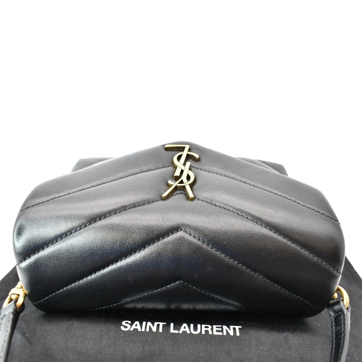SAINT LAURENT Loulou Toy Matelasse Leather Crossbody Bag Black