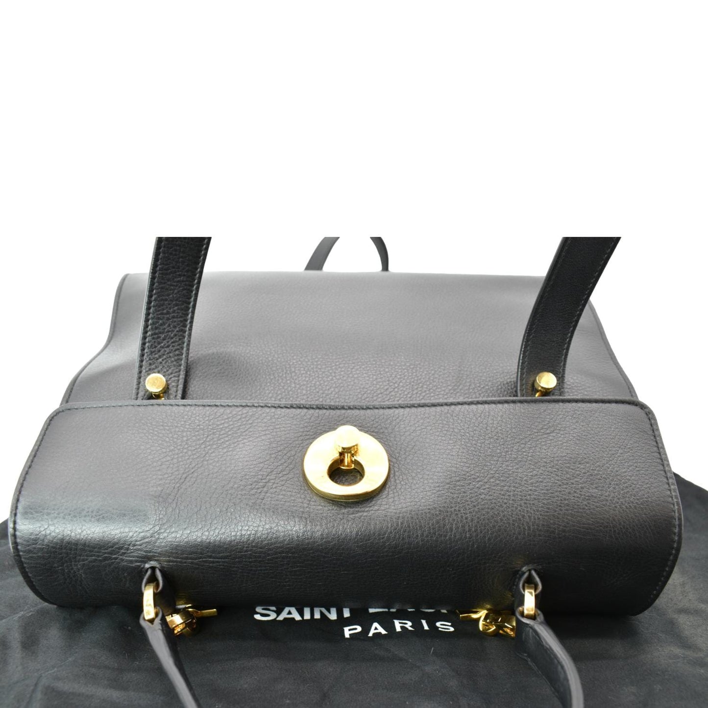 SAINT LAURENT M Two Medium Calfskin Satchel Shoulder Bag Black