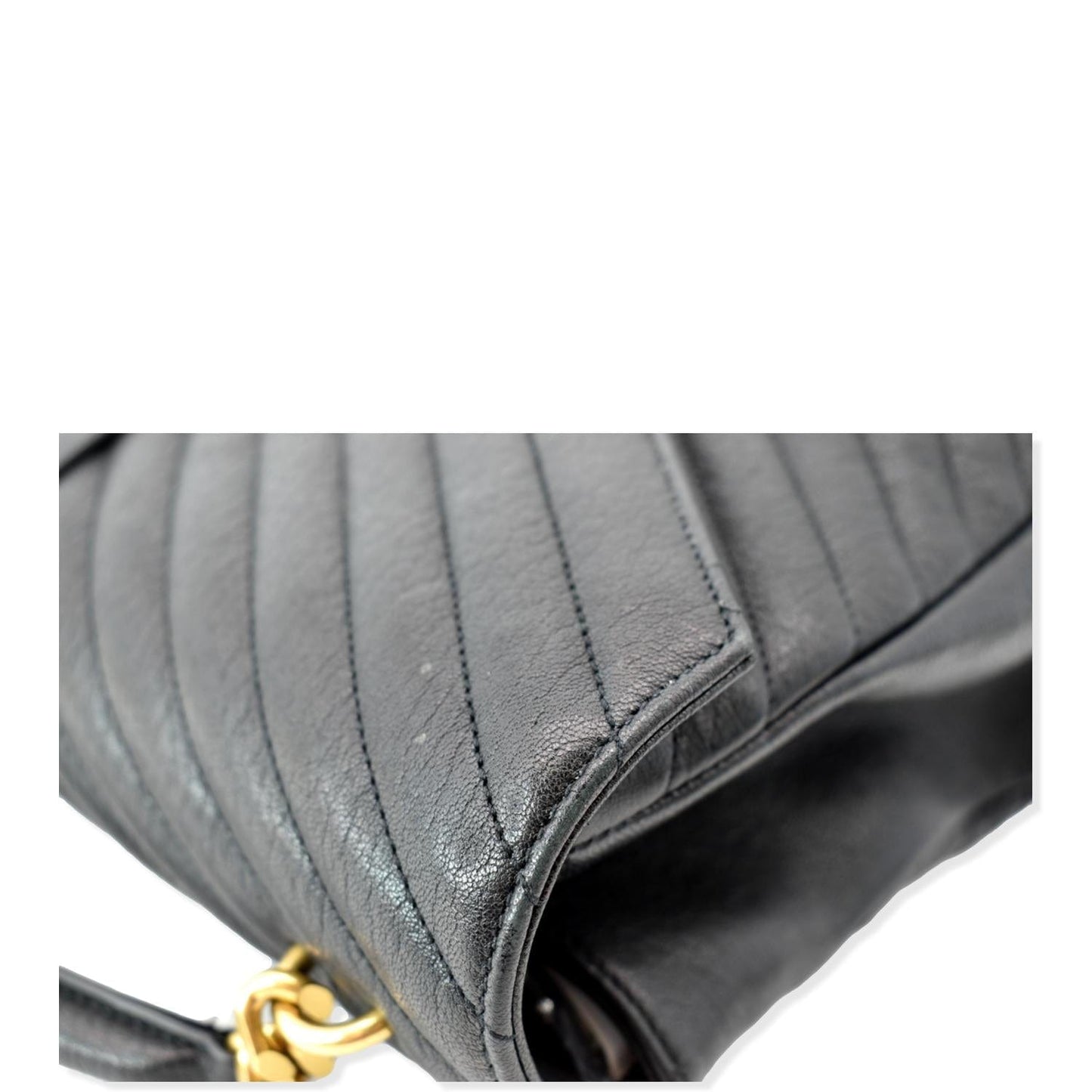 SAINT LAURENT College Large Flap MatelassÃÂ© Leather Shoulder Bag Black
