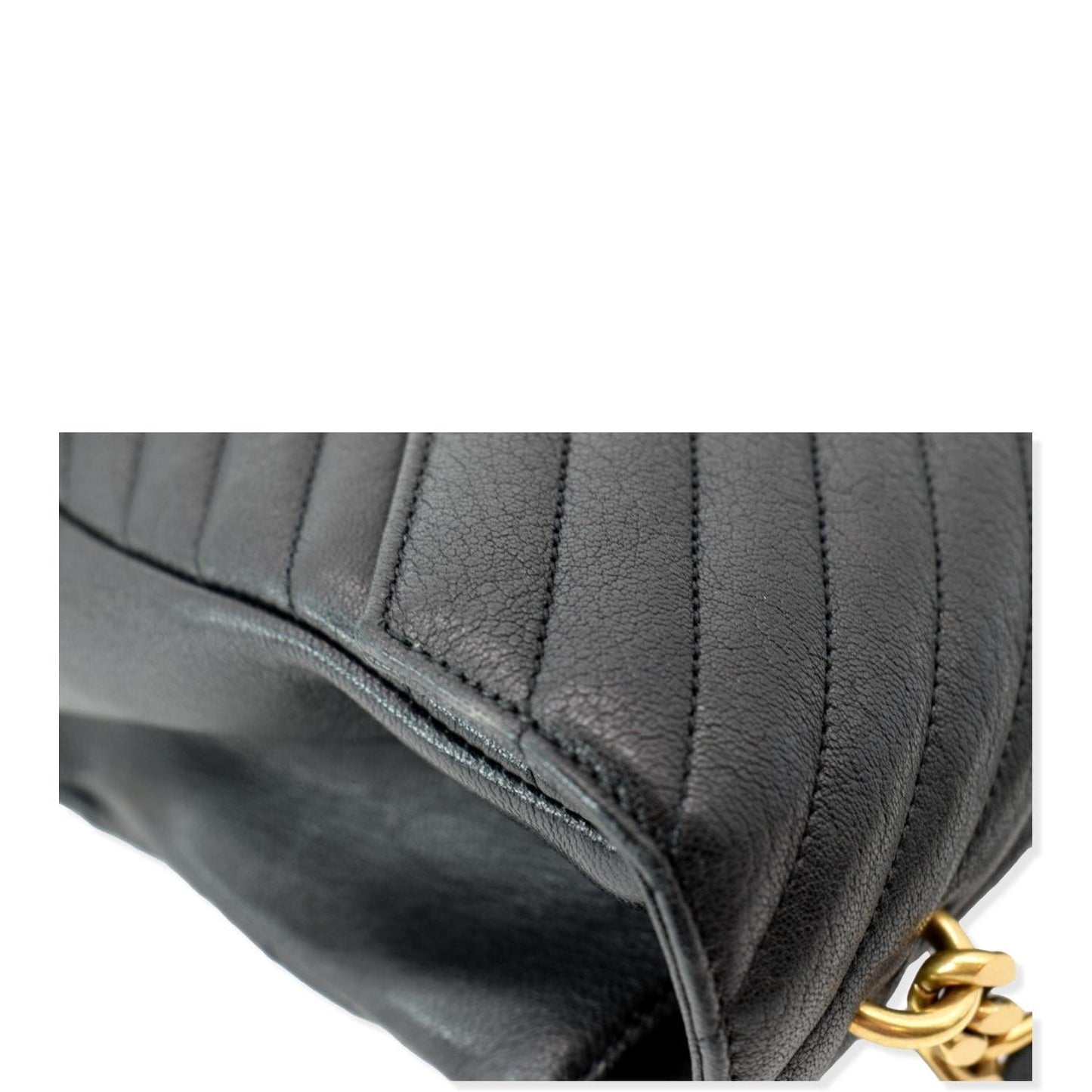 SAINT LAURENT College Large Flap MatelassÃÂ© Leather Shoulder Bag Black